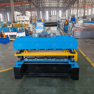 Machine de formage à rouleaux monocouche TR5, cisaillement électrique, machine à fabriquer des panneaux de <span class=keywords><strong>toiture</strong></span> métalliques trapézoïdaux à grande vitesse - Product Image 3
