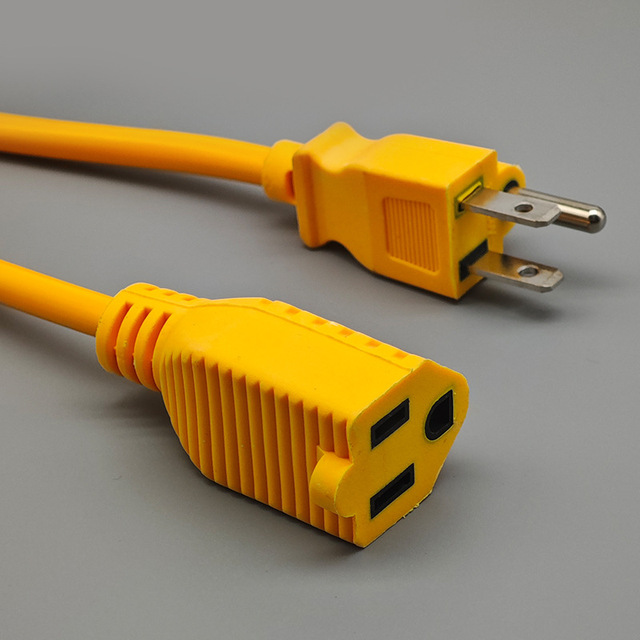 Cross-Border Manufacturer Direct Sale American Style Three-Prong Extension Cord Plug Standard Two-Core PVC Power Cord for Shaver
