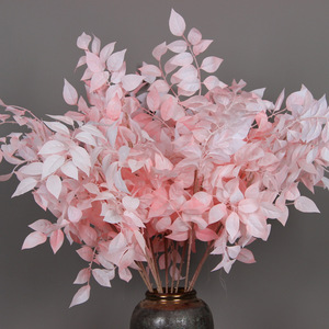 Flores Artificiales de Seda con Forma de Hoja de Corazón, Rama Individual, Decoraciones para Techo de Boda, Colores Rojos Otoñales - Product Image 2
