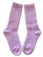 Chaussettes de yoga et de Pilates longues et épaisses en tricot coloré avec logo personnalisé pour femmes, antidérapantes, pour la remise en forme