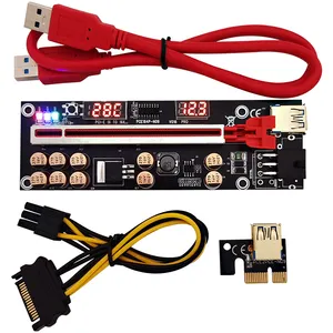 VER016 Riser-Karte 1X bis 16X Extender USB 3.0-Kabel SATA zu 6Pin Power 10-Kondensator für Grafikkarte