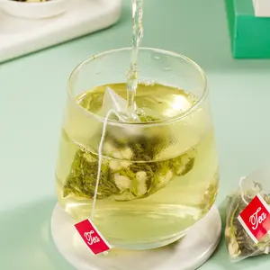 China Chunmee Jasmine Green Tea Leaves Dried Flower Tea Ball Blooming Jasmine Green Tea Bags