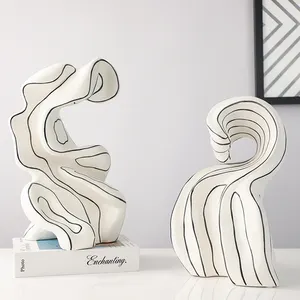 Customized Tabletop Home Decoration Supplier White Ceramic Crafts Mountain Sculpture for Office Decoration
