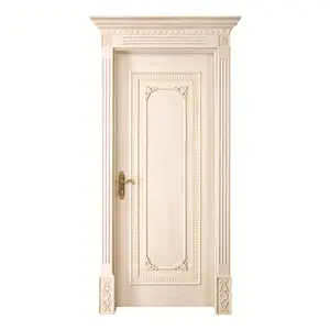 Roma Pillar design Crafts beautiful flower carved raised panel antique victorian solid wood door