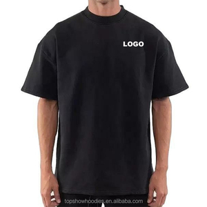 OEM 맞춤 도매 기본 240gsm 목폴라 헤비 피마 코튼 반팔 오버사이즈 코튼 헤비웨이트 티셔츠 남성용 - Product Image 2