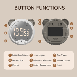 <span class=keywords><strong>Minuteur</strong></span> Visuel LED en Gros pour Cuisine, <span class=keywords><strong>Minuteur</strong></span> Magnétique Miroir à Piles Tactile, <span class=keywords><strong>Minuteur</strong></span> d'Apprentissage pour Étudiants, <span class=keywords><strong>Minuteur</strong></span> Pomodoro - Product Image 6