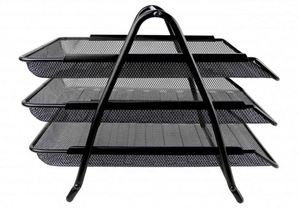 Office Home School 3-Tier Metal Mesh <b>File</b> Rack Organizer Desk Letter <b>Tray</b> Paper Document Holder - Product Image 4