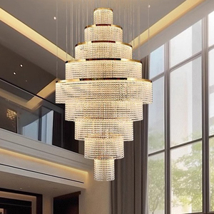 Grande Lampadario Personalizzato di Lusso con Cristalli a Goccia <span class=keywords><strong>per</strong></span> Illuminazione di Hotel, Sale, Scale, Ingressi e Grandi Spazi - Product Image 4
