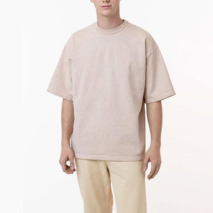 Premium <b>Blank</b> Crew Neck Casual Tee-Shirts Heavy <b>Weight</b> 200gsm Tshirts Fashion Drop Shoulder Oversize Cotton T-Shirt for Men - Product Image 4
