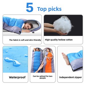Sac de couchage enveloppant pour adulte, portable, anti-salissure, chaud, rembourré de duvet, <span class=keywords><strong>en</strong></span> polyester, pour le camping et les voyages - Product Image 3