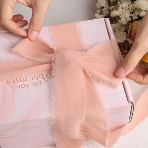 Rollos de Cinta de Chifón Rosa Pálido de Alta Calidad para Invitaciones de Boda, Ramos de Novia, Envoltura, Manualidades - Product Image 3