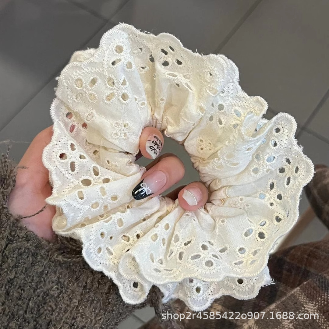 dentelle blanche de riz dentelle creuse double couche