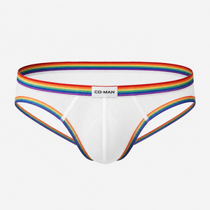 Culotte string en résille pour hommes, thong G-string, T-back, jockstrap, lingerie érotique exotique, avec ceinture, pour fêtes et festivals, thème fierté LGBT - Product Image 1