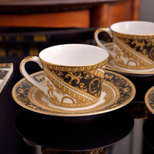 Ensemble de thé et de café en porcelaine fine de style baroque européen, 15 pièces, best-seller - Product Image 2