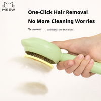 Brosse autonettoyante pour animaux de compagnie, pour chiens et chats, brosse à picots ronds doux pour masser et enlever les poils