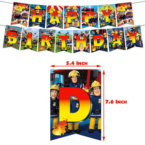 Artículos para Fiesta de Cumpleaños con Temática de Camión de Bomberos, Pancarta de Feliz Cumpleaños de Bombero, Adorno para Pastel de Bombero Sam, Decoración para Fiesta de Cumpleaños de Niño - Product Image 6
