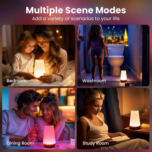 Phòng ngủ Led cảm ứng cạnh giường ngủ Đèn bàn điều khiển từ xa Dimmable ánh sáng RGB thay đổi USB sạc đêm đèn - Product Image 6