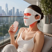 EYCO Rote Kabellose Silikon-Rotlichttherapie-Gesichtsmaske LED Gesichts-Infrarottherapie-Maske mit Eiskompresse