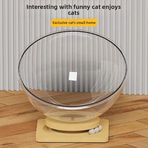 Casa para gatos <span class=keywords><strong>de</strong></span> lujo al por mayor, cápsula espacial acrílica transparente, plato giratorio <span class=keywords><strong>de</strong></span> madera <span class=keywords><strong>de</strong></span> pino inspirado, cama para gatos, suministros para mascotas - Product Image 4
