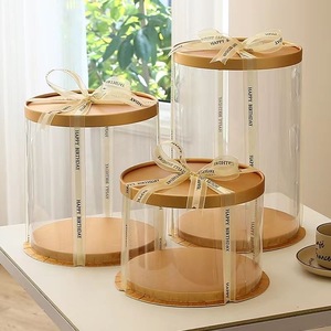 Caja de PET DE BODA alta transparente, venta al por mayor personalizada, cumpleaños de lujo para invitados Pop, caja de pastel personalizable - Product Image 2