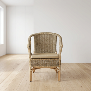 Fauteuil en rotin moderne, fauteuil en osier fait main, structure en bois, mobilier de salon, design minimaliste, siège d'intérieur pour hôtel - Product Image 2