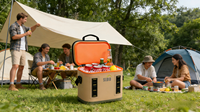 Glacière portable personnalisée, écologique, imperméable, isolée, à double compartiment, en TPU souple, pour le déjeuner, les boissons, les pique-niques