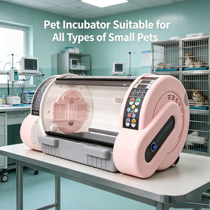 Incubateur pour animaux de compagnie, chambre à oxygène portable, cage de soins intensifs, 1-7L, débit réglable, 95% d'oxygène <span class=keywords><strong>avec</strong></span> nébuliseur pour la récupération des chiens et des chats - Product Image 1
