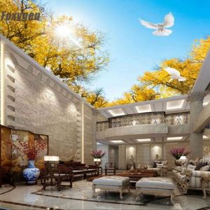 Tấm trần thả 3D giả vân gỗ, hộp đèn trần căng, tấm trần PVC, thiết kế vải trần - Product Image 6