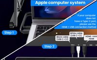 Moniteur portable triple écran 15,6'' FHD 1080P IPS ultra-fin / USB-C Plug&Play pour ordinateur portable, Mac, Windows, Linux, usage professionnel, 100% sRGB