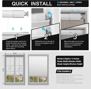 Không có khoan không có công cụ từ trên xuống dưới lên Rèm tổ ong Màn dễ dàng để cài đặt Rèm tổ ong cho nhà - Product Image 6