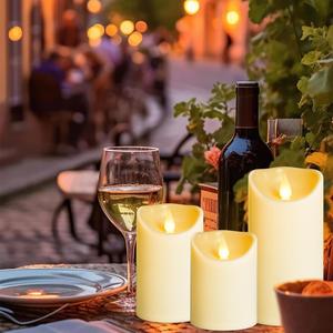 Bougie pilier LED sans flamme 3D avec télécommande, 6 pièces, fonctionnant sur piles, pour les fêtes, le Nouvel An, la décoration de la maison et de la chambre - Product Image 3