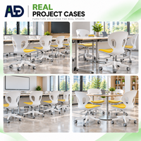 Chaise pivotante ergonomique en plastique avec base à 5 points, chaise roulante pour étudiants, idéale pour les salles de classe et les salles de réunion