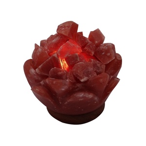 Himalayan Salt Lamp Flower Bowl Shape Handmade Carved Feng Shui Love Home Decor Wholesale <b>Shrink</b> <b>Wrap</b> High Quality Packing Sian - Product Image 4
