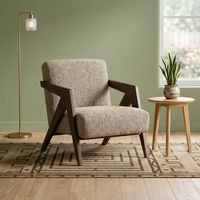 Fauteuil en velours moderne du milieu du siècle, avec pieds en métal et dossier solide, fait main, polyvalent pour extérieur, salle à manger, hôtel, chambre, salon
