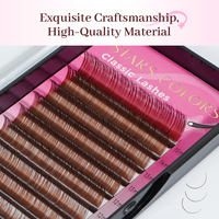 Bulu Mata Warna Stars Color Classic, Ekstensi Bulu Mata Berwarna 0.07mm C Curl 14-15mm, Tray Bulu Mata Individual Grosir, Bulu Mata Cluster d Curl