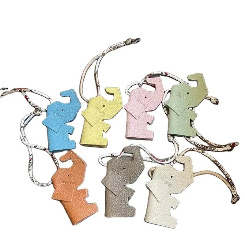 New Style Designer Elephant PU Leather Bag Charm Ornament Gift Pendant Luxury KeyChain Handbag Accessories