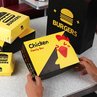 Emballages personnalisables en carton biodégradable et recyclable de qualité alimentaire pour la vente en gros de poulet frit à emporter