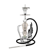 Chicha arabe portable 55 cm à tube unique en acier inoxydable avec accessoires de fumée – Vente en gros directe usine