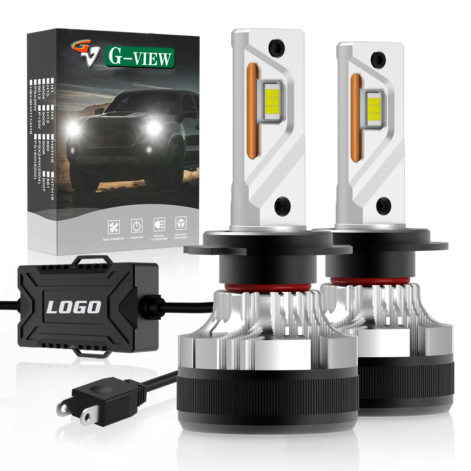 Gview G12W Autobeleuchtungssystem H7 H18 Led Scheinwerfer Glühbirne H7 Scheinwerfer Led-Beleuchtung für Fahrzeug H7 Autos Led-Scheinwerfer