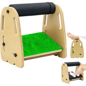 Wooden Footrest <b>Adjustable</b> <b>Height</b> Ergonomic Foot Massage Mat Office Relaxation <b>Stool</b> Birch Wood Trapezoid Shape - Product Image 1