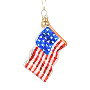 High Quality Personalized Creative American Flag Pattern Glass Christmas <b>Tree</b> <b>Ornaments</b> Custom Christmas Ball <b>Ornaments</b> - Product Image 6
