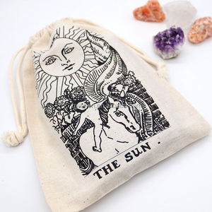 Groothandel Natuurlijk Katoenen Trekkoord Kaarten Zakje Linnen Trekkoord Stofzakken Voor Verpakking <span class=keywords><strong>Tarot</strong></span> Dekzakken - Product Image 1