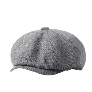 Casquettes en Tweed de haute qualité pour femmes et hommes, bérets octogonaux à Logo personnalisé - Product Image 2