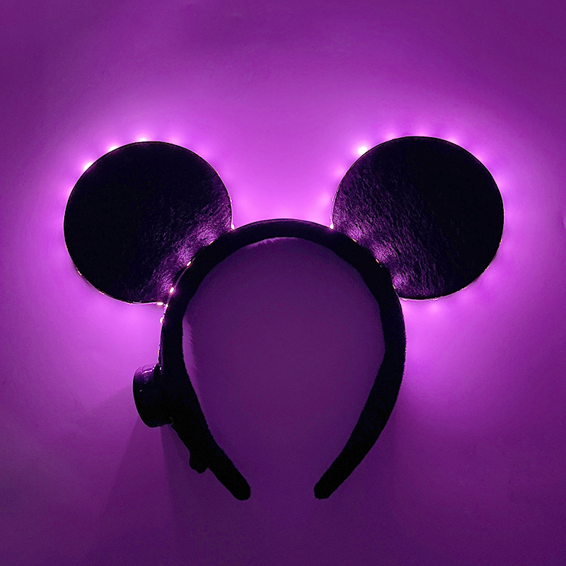 Luminous LED <strong>Mickey</strong> Headband Glowing <strong>Mouse</strong> Ears Hairband Birthday Party Supplies for Boys Girls Christmas Head <strong>Accessories</strong>