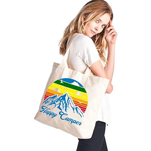 Sac fourre-tout en toile de coton personnalisé, imprimé, écologique, recyclable, réutilisable, avec bandoulière, pour femme, vente en gros, marque ODM - Product Image 3