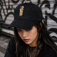 Gorra de béisbol trucker de malla de 5 paneles de gamuza con bordado personalizado, ajustable, de ala ancha, estilo San Judas, para streetwear, venta al por mayor