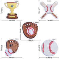Nouvelle broderie thermocollante mignonne sur le thème du baseball pour t-shirts, vestes et casquettes de baseball.