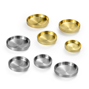 Migao Stainless Steel Double Layer Round Plate 304 <b>Gold</b> Silver Hotel Coffee Tea Dipping Sauce Dish - Product Image 5
