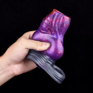 NNSX Fantasy Dog Knot Penis Sleeve Large Silicone Sheath Cock Enlargement & Extender Open Ended Hollow <b>Dildo</b> Sex Toys for Men - Product Image 3
