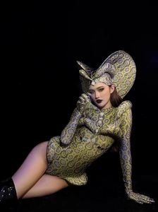 <span class=keywords><strong>Disfraz</strong></span> de Halloween de una pieza de poliéster de alto rendimiento para <span class=keywords><strong>mujer</strong></span>, modelo Alien Snake Medusa, de corte alto, para adultos, para baile de salón - Product Image 3